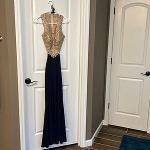Gold/Navy Dress